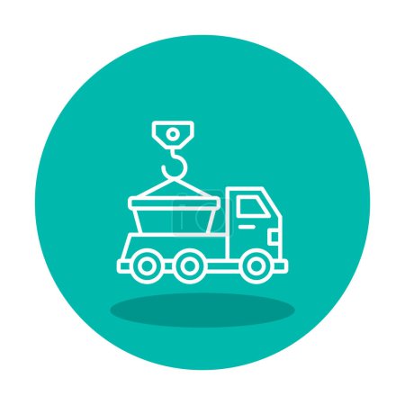 Illustration for Skip Truck Icon, Colorful Vector Illustration - Royalty Free Image