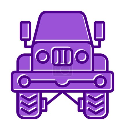 Illustration for Front View Of Jeep Icon, Vector Illustration - Royalty Free Image