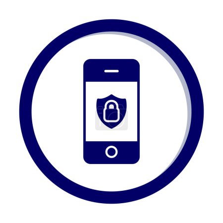 Ilustración de Seguridad móvil. icono web ilustración simple - Imagen libre de derechos