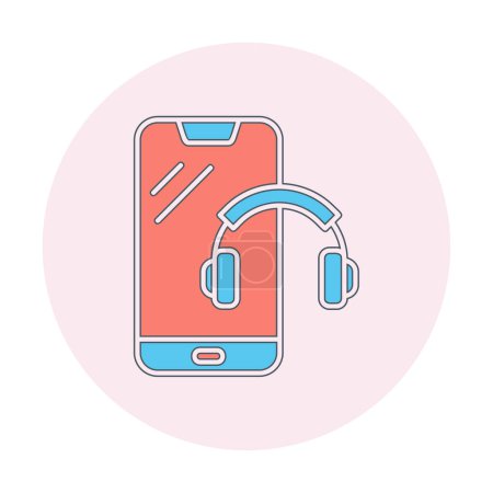 Illustration for Smartphone with headphones icon vector illustration - Royalty Free Image