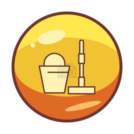 Illustration for Bucket and mop icons vector illustration - Royalty Free Image