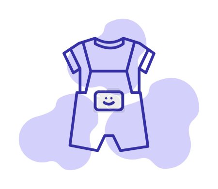 Ilustración de Vector de icono de tela de bebé aislado en el fondo blanco para su diseño web y aplicación móvil, concepto de logotipo Dungarees - Imagen libre de derechos