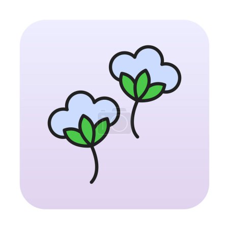 Téléchargez les illustrations : Toile illustration simple de fleurs de coton - en licence libre de droit