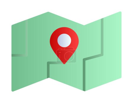 map with gps location vector icon