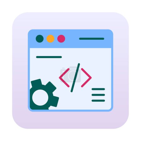 Illustration for Web development icon in flat style. software and web site symbols - Royalty Free Image