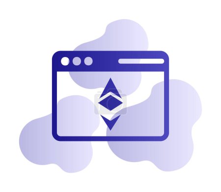 Illustration for Ethereum Browser icon, vector style - Royalty Free Image
