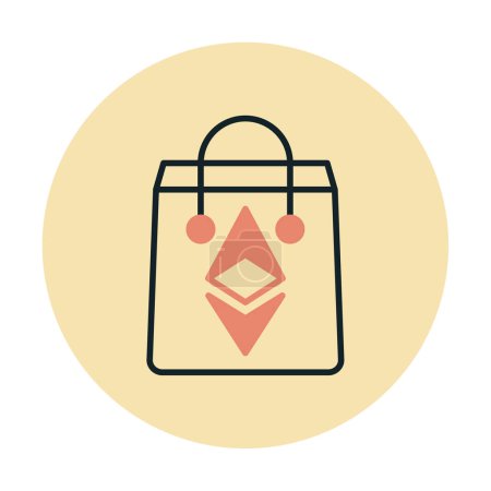 Ethereum Bag icono web, ilustración vectorial 