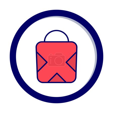 Téléchargez les illustrations : Icône de sac à provisions, illustration vectorielle design simple - en licence libre de droit