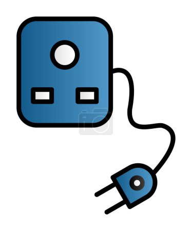 Ilustración de Plug And Socket, diseño simple icono web - Imagen libre de derechos