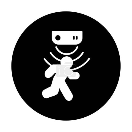 Illustration for Motion sensor icon, walking man web icon, vector illustration - Royalty Free Image