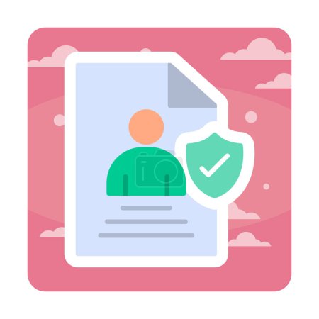 Illustration for User with data security icon vector illustration - Royalty Free Image