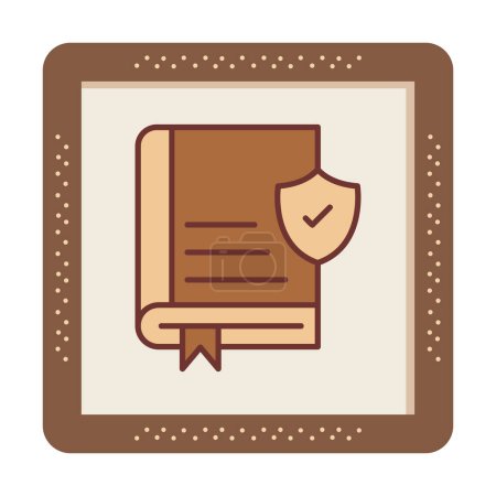 Illustration for Book and security shield. web icon simple illustration - Royalty Free Image