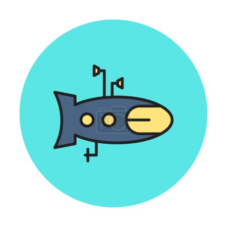 Téléchargez les illustrations : Icône sous-marine web illustration simple - en licence libre de droit