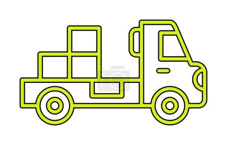 Ilustración de Camión con cajas vector icono para su diseño web y aplicación móvil, concepto de logotipo del camión de entrega - Imagen libre de derechos