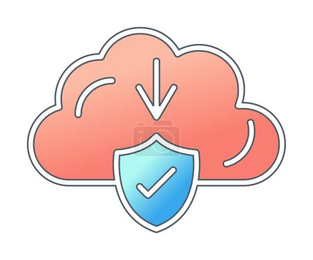 Illustration for Simple Cloud Download icon, vector illustration - Royalty Free Image