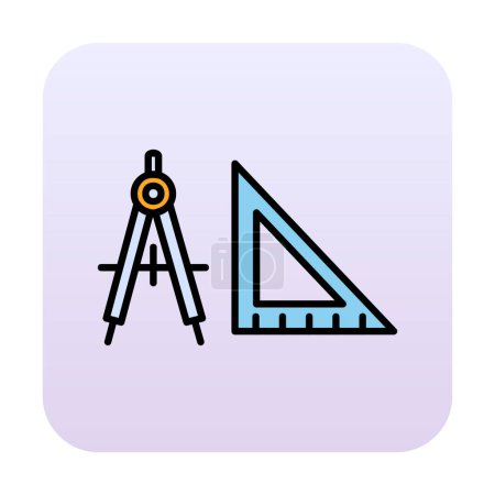 Ilustración de Icono de herramientas de geometría, ilustración vectorial - Imagen libre de derechos