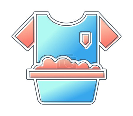 Téléchargez les illustrations : Laver les vêtements icône simple, illustration vectorielle - en licence libre de droit