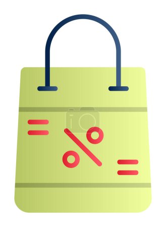 Illustration for Discount and shopping bag vector line icon, Sale concept - Royalty Free Image