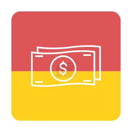 Téléchargez les illustrations : Argent et argent icône, illustration vectorielle conception simple - en licence libre de droit