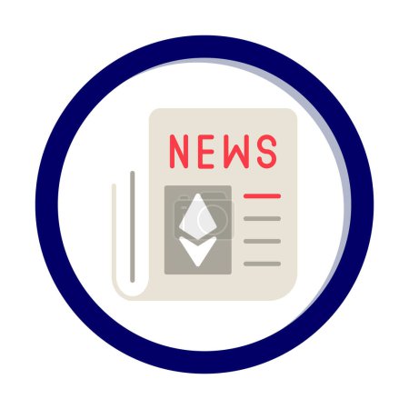 Illustration for Simple ethereum news icon vector illustration - Royalty Free Image