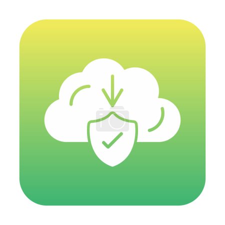 Téléchargez les illustrations : Simple Cloud Télécharger icône, illustration vectorielle - en licence libre de droit