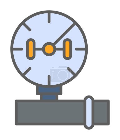 Measure manometer icon flat vector. Gas pressure. 