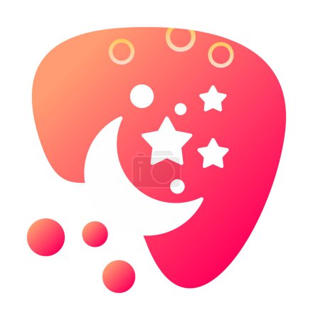 Illustration for Moon and stars. web icon simple illustration - Royalty Free Image