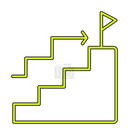 Ilustración de Objetivo icono de éxito vector. Escaleras y símbolo de ilustración de la bandera. - Imagen libre de derechos
