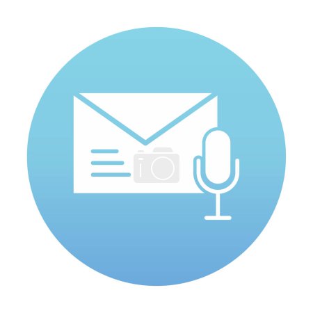 Téléchargez les illustrations : Icône de messagerie vocale, illustration vectorielle - en licence libre de droit