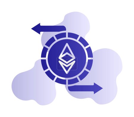 Illustration for Ethereum Exchange web icon, vector illustration. ethereum sign, cryptocurrency pictogram - Royalty Free Image