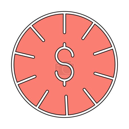 Téléchargez les illustrations : Dollar coin icon, vector illustration - en licence libre de droit