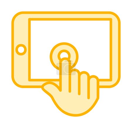Téléchargez les illustrations : Icône de tablette numérique simple, illustration vectorielle - en licence libre de droit
