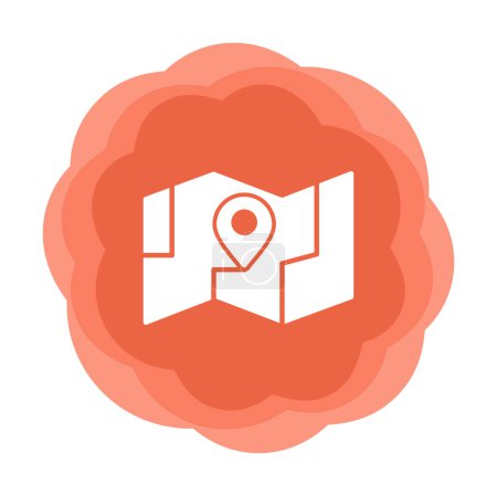 Illustration for Map with gps location vector icon - Royalty Free Image