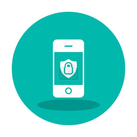 Illustration for Mobile Security. web icon simple illustration - Royalty Free Image