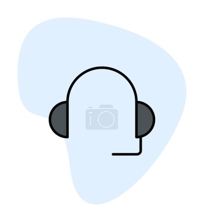 Ilustración de Auriculares icono vector ilustración servicio de soporte - Imagen libre de derechos