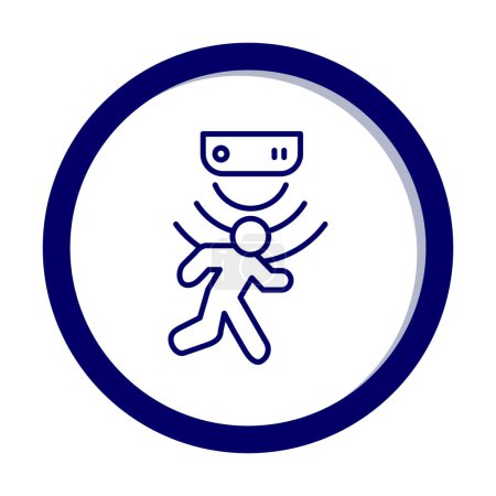 Ilustración de Icono del sensor de movimiento, hombre caminante icono web, vector de ilustración - Imagen libre de derechos
