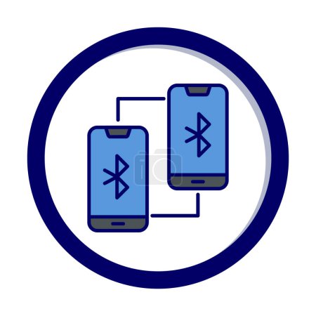 Phones Connected  with Bluetooth concept vector illustration