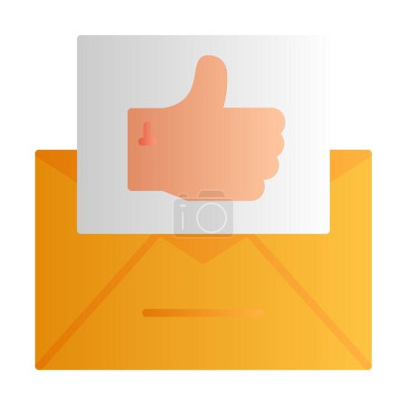 Illustration for Email with like sign vector icon - Royalty Free Image