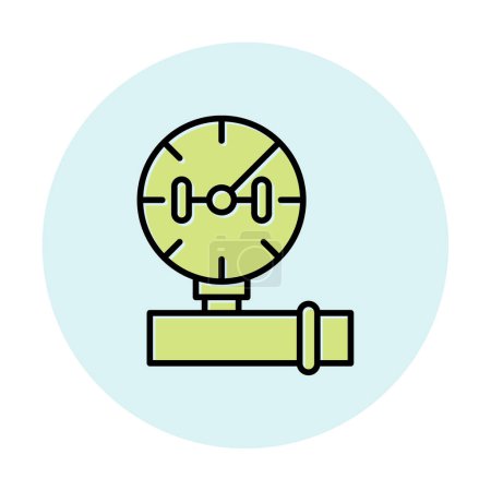 Illustration for Measure manometer icon flat vector. Gas pressure. - Royalty Free Image