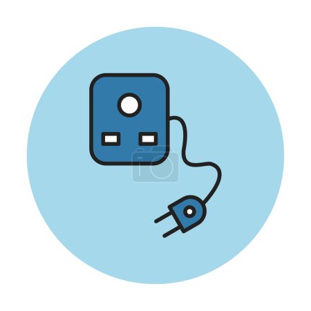 Téléchargez les illustrations : Plug And Socket, icône web design simple - en licence libre de droit