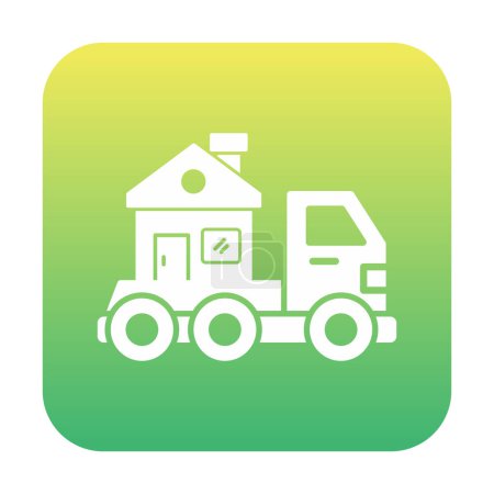 Illustration for House truck delivery icon vector. Relocation service. Move home - Royalty Free Image