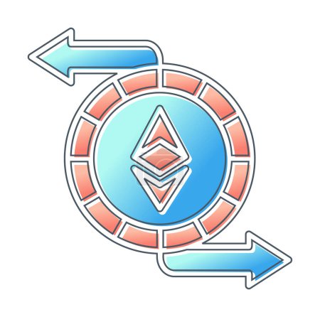 Illustration for Ethereum Exchange icon in filled outline style - Royalty Free Image