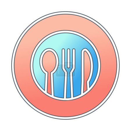 Illustration for Cooking utensil. cutlery sign. colorful outline concept. - Royalty Free Image