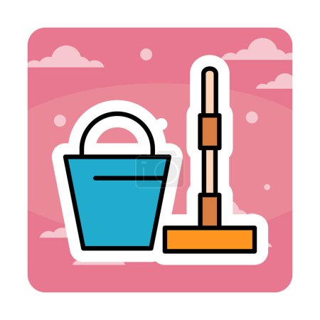 Illustration for Cleaning bucket icon vector illustration - Royalty Free Image