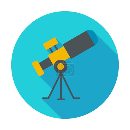 Illustration for Telescope flat icon. Education and astronomy element, spyglass and study stars vector graphics - Royalty Free Image
