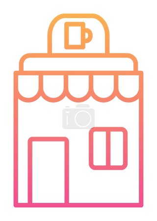 Ilustración de Icono del edificio de la cafetería, vector ilustración diseño simple - Imagen libre de derechos