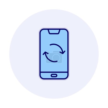 Téléchargez les illustrations : Illustration vectorielle de l'icône Smartphone Data Sync - en licence libre de droit