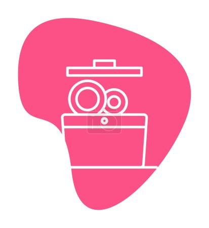 Téléchargez les illustrations : Lave-vaisselle icône plate. Illustration vectorielle - en licence libre de droit