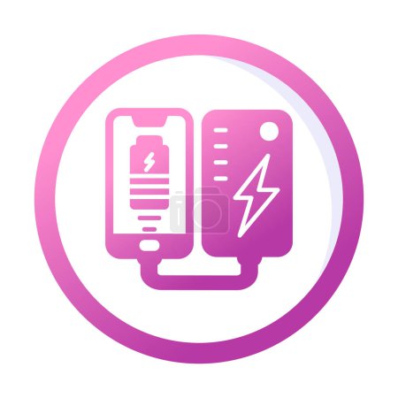 Illustration for Battery icon. color outline illustration - Royalty Free Image