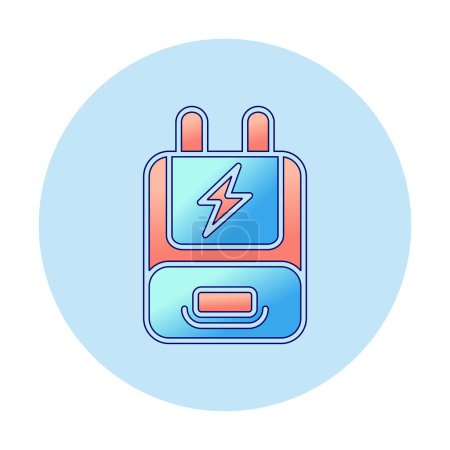 Illustration for Adaptor icon. outline power plug vector icon color flat isolated - Royalty Free Image